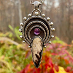 Palm Root Amethyst Celestial Pendant Necklace