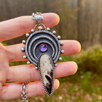 Palm Root Amethyst Celestial Pendant Necklace