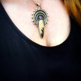 Palm Root Amethyst Celestial Pendant Necklace