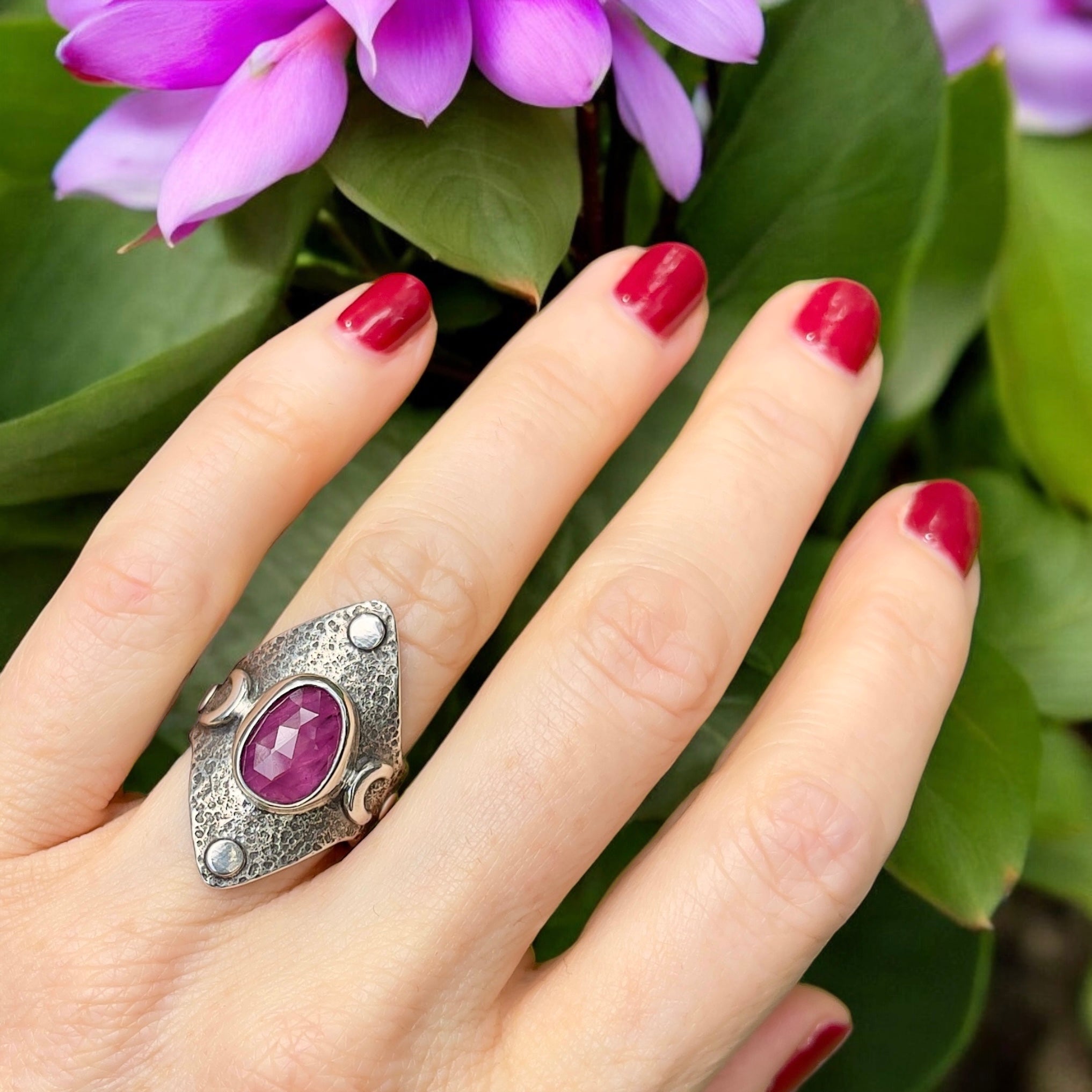 Pink Sapphire Ring Size 7.5