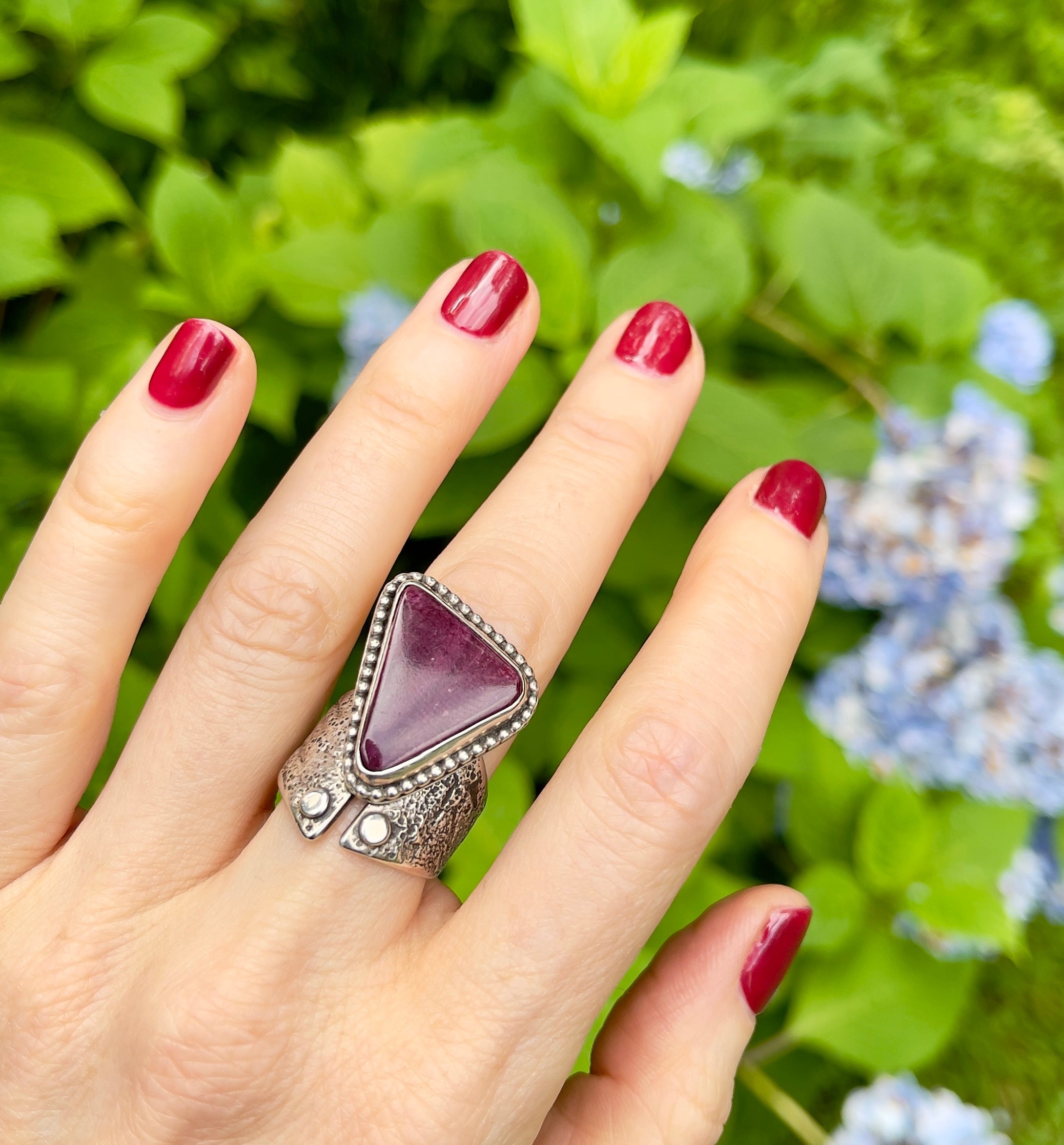 Purple Spiny Oyster Ring Size 8.75