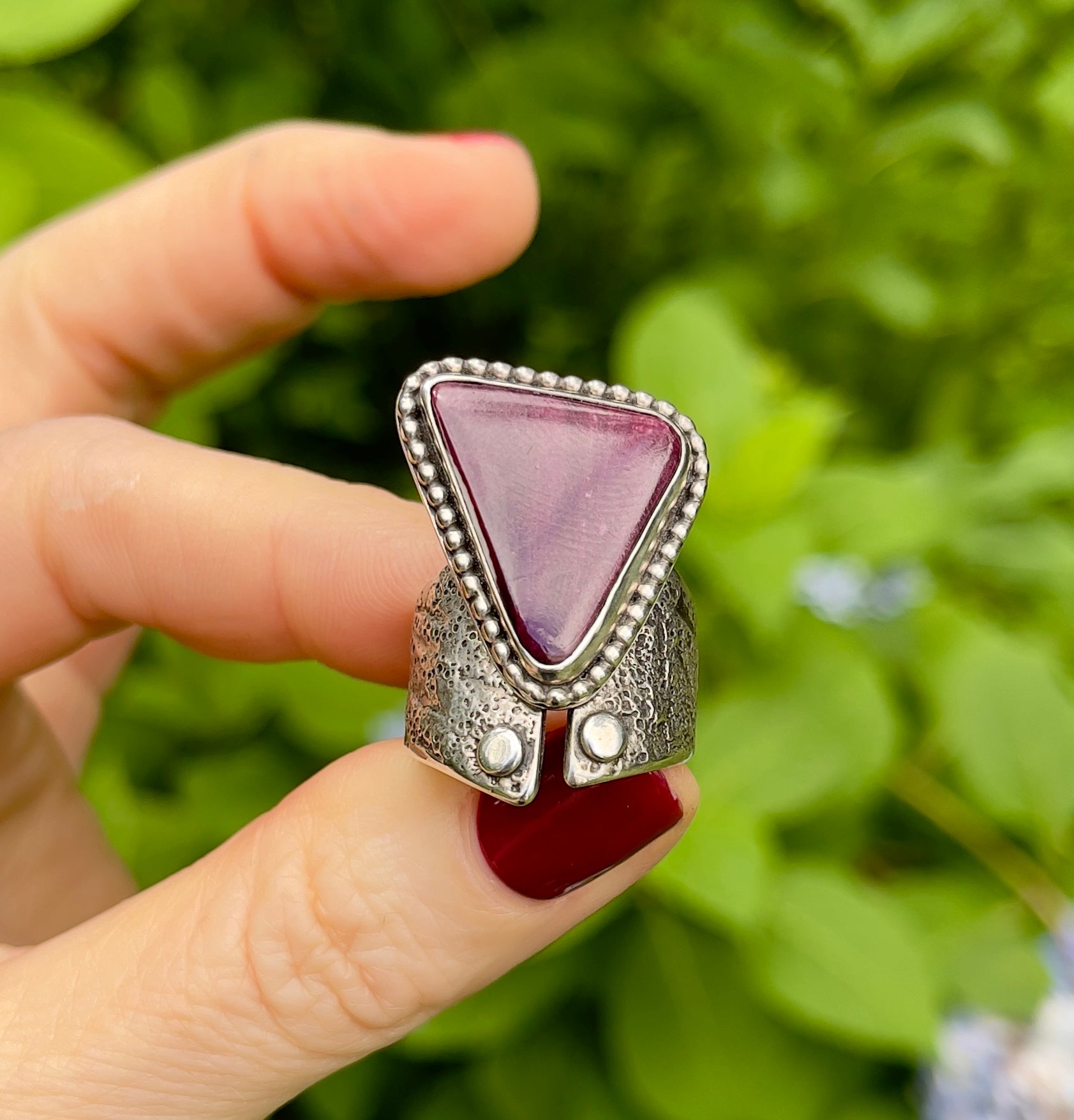 Purple Spiny Oyster Ring Size 8.75