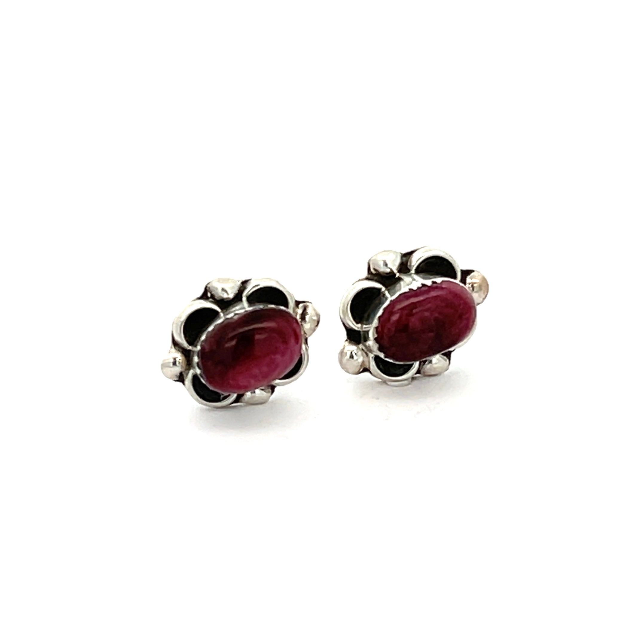 Purple Spiny Oyster Stud Earrings