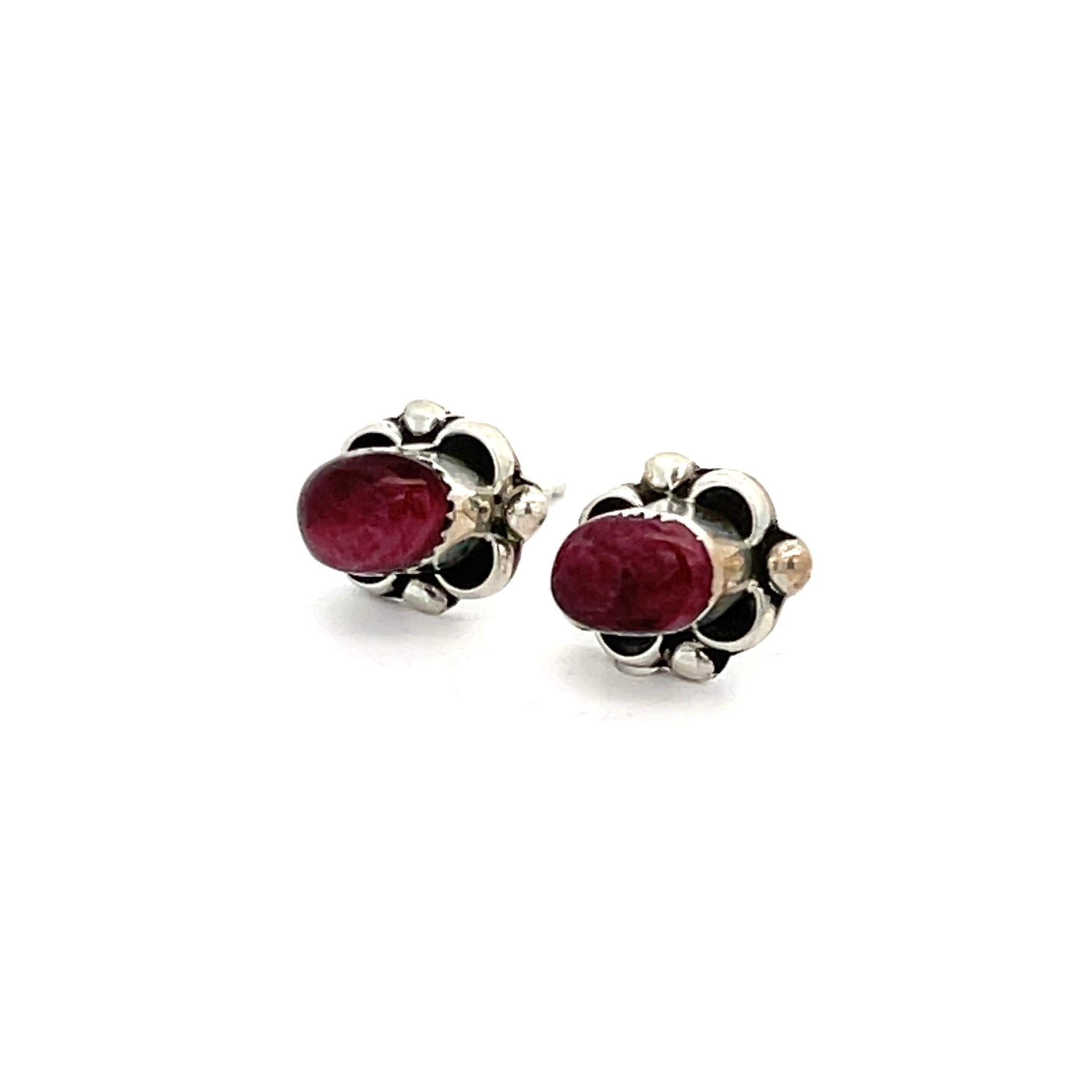 Purple Spiny Oyster Stud Earrings