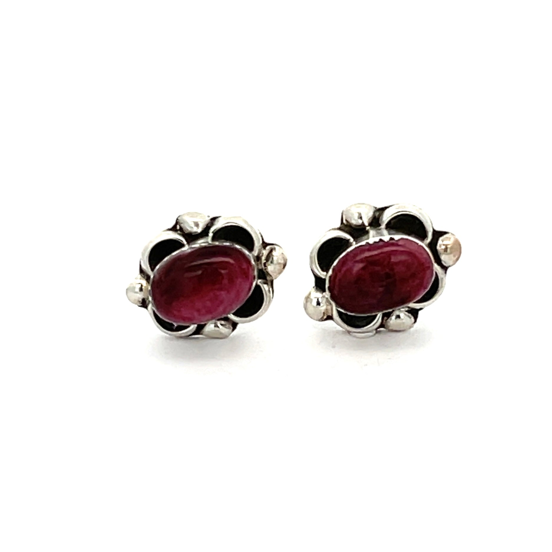 Purple Spiny Oyster Stud Earrings