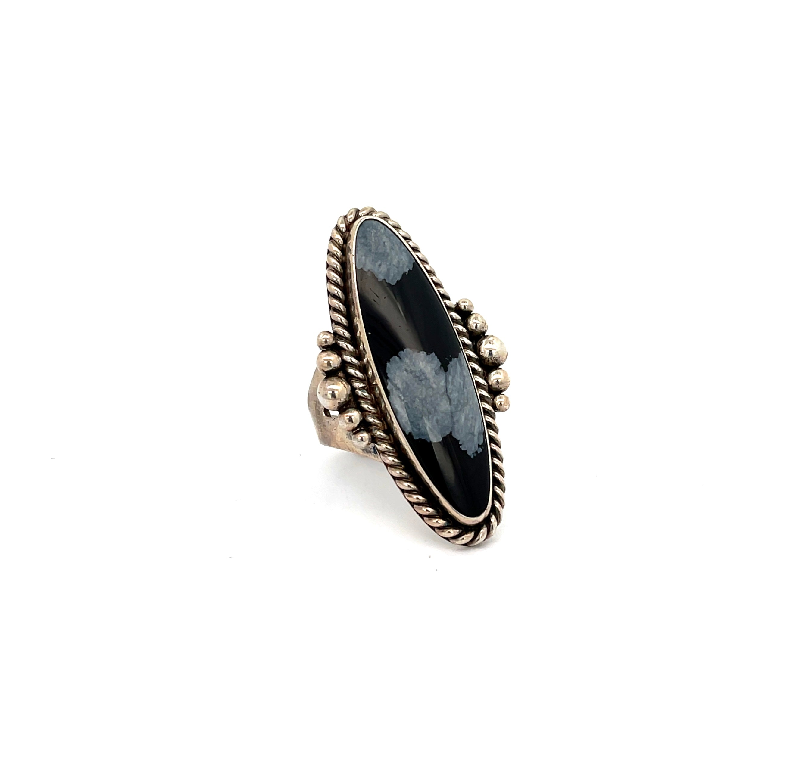 Snowflake Obsidian Ring Size 6.25
