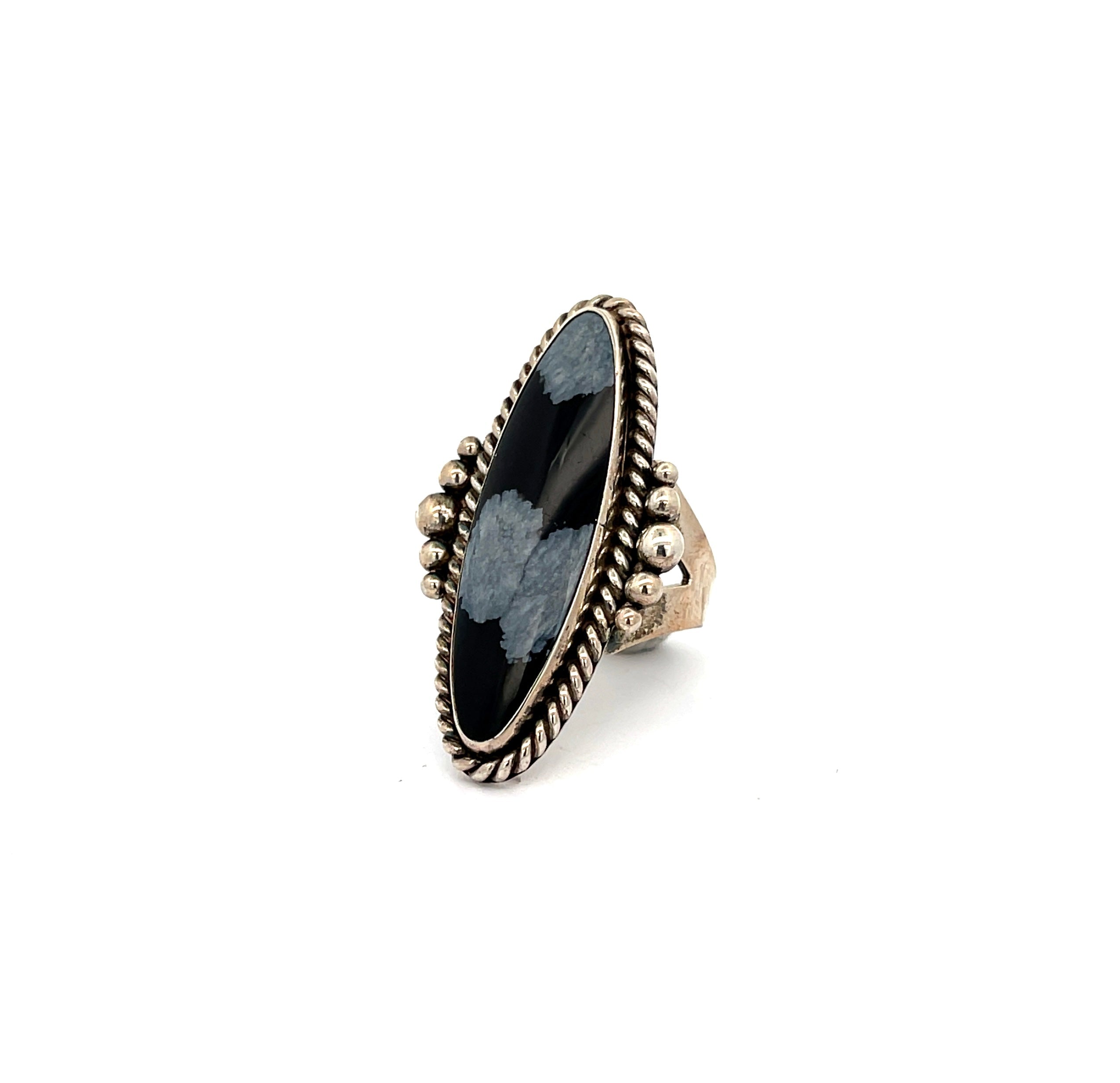 Snowflake Obsidian Ring Size 6.25