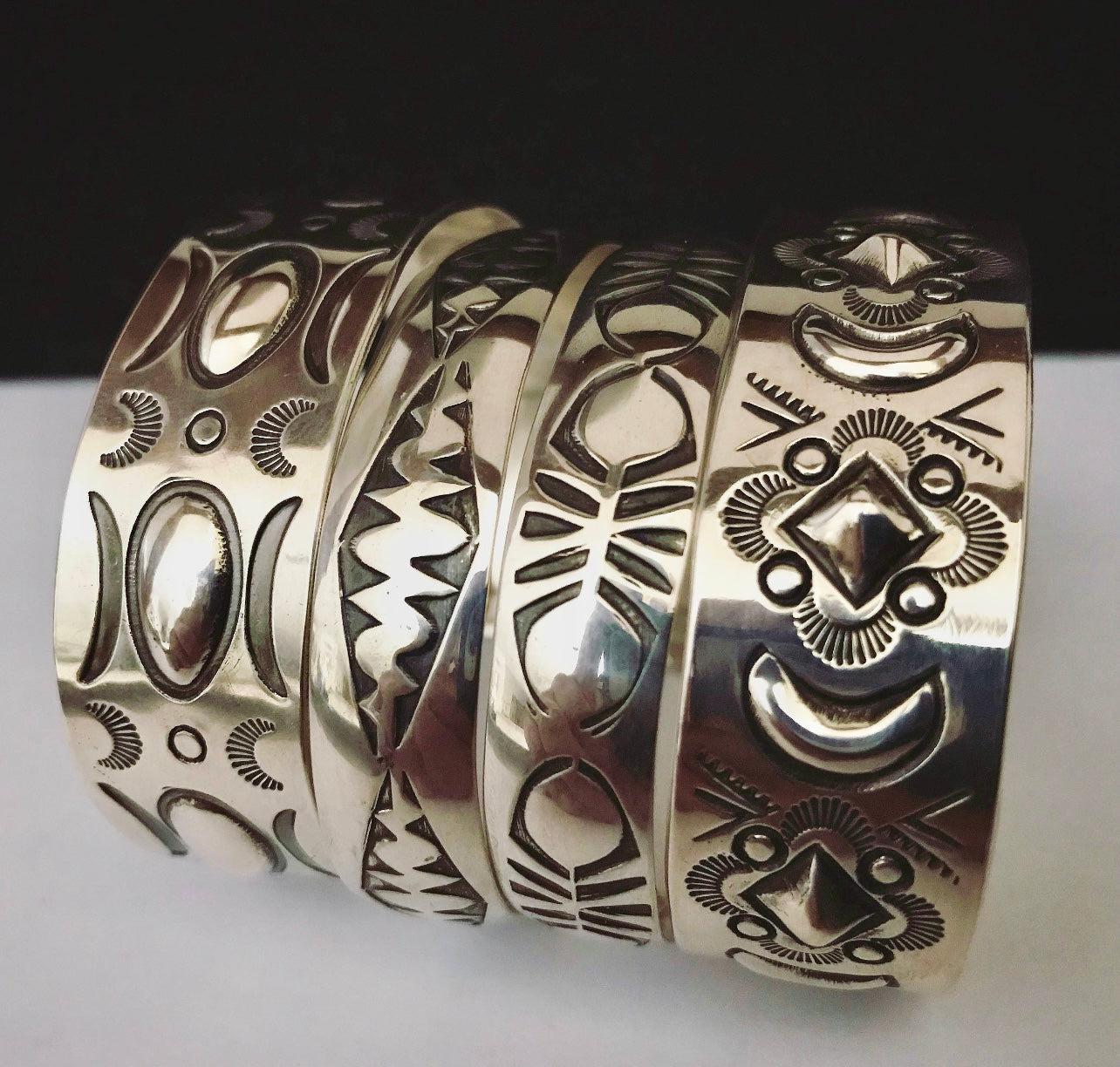 Sterling Silver Repousse Cuff Bracelet