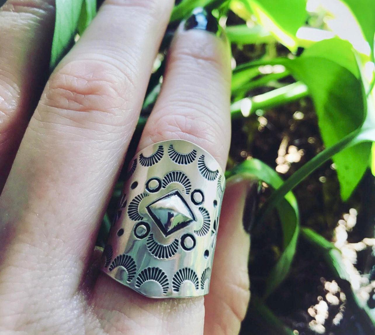 Sterling Silver Shield Maiden Ring I