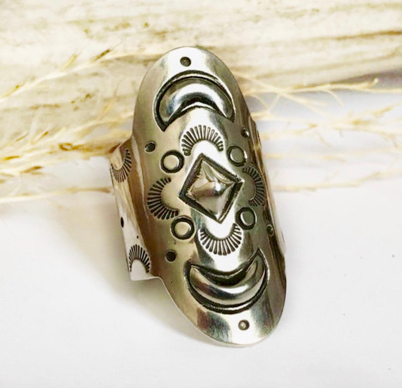 Sterling Silver Shield Maiden Ring II