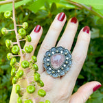 Strawberry Quartz Statement Ring Size 8