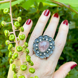 Strawberry Quartz Statement Ring Size 8