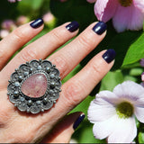 Strawberry Quartz Statement Ring Size 8