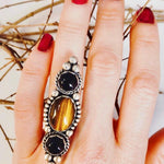 Tigers-Eye Onyx Statement Ring