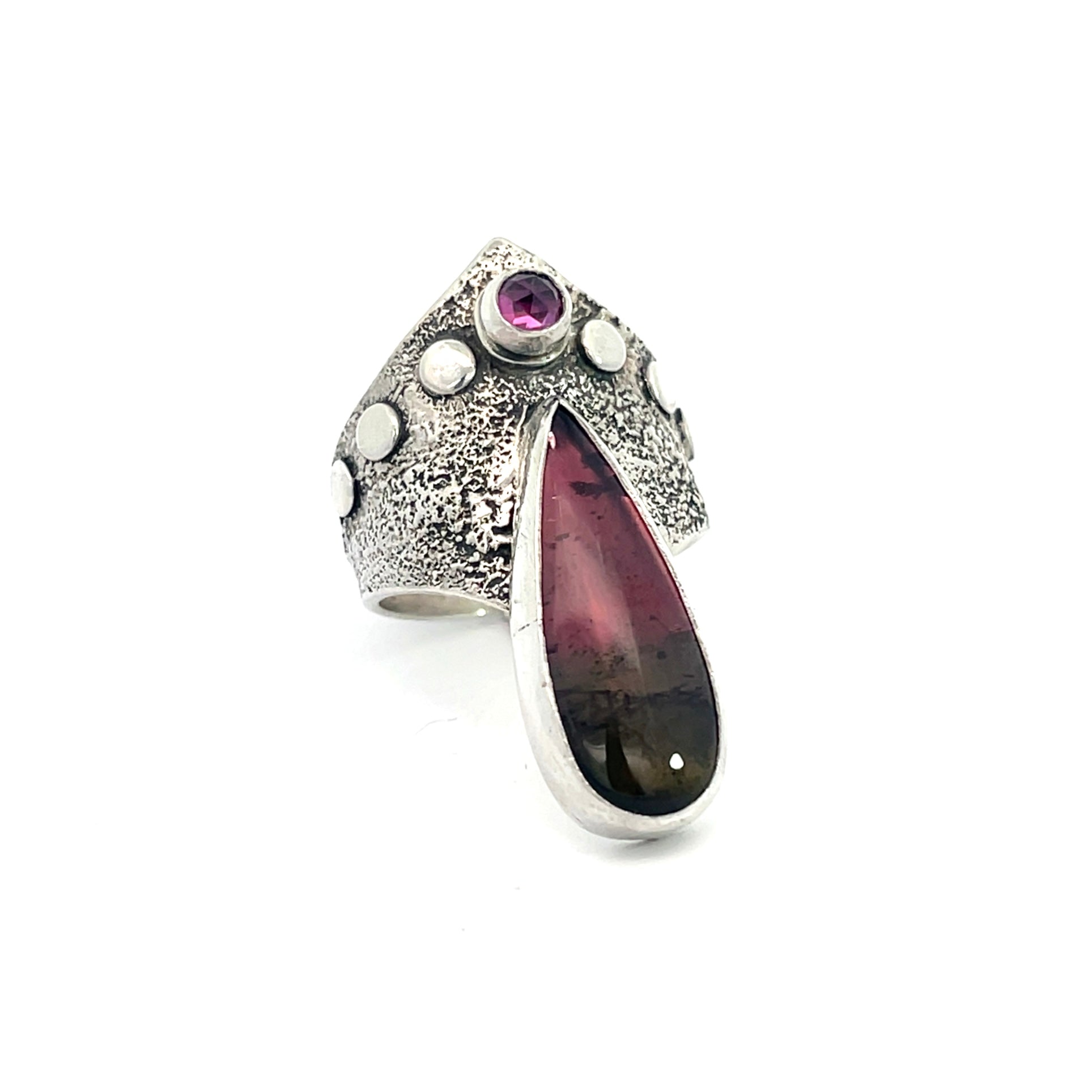 Tourmaline + Garnet Goddess Ring Size 9-9.25
