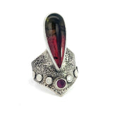 Tourmaline + Garnet Goddess Ring Size 9-9.25