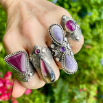 Tourmaline + Garnet Goddess Ring Size 9-9.25