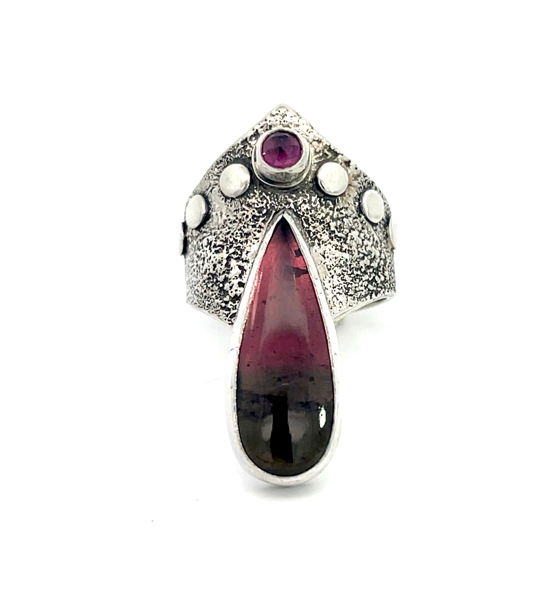 Tourmaline + Garnet Goddess Ring Size 9-9.25