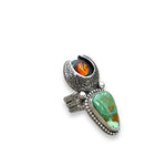 Turquoise Amber Ring Size 7