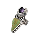 Turquoise Amethyst Ring Size 7.5