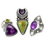 Turquoise Amethyst Ring Size 7.5