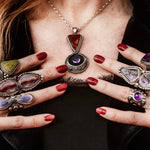 Turquoise Amethyst Ring Size 7.5