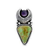 Turquoise Amethyst Ring Size 7.5