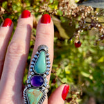 Turquoise Amethyst Statement Ring - Finished to Size