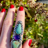 Turquoise Amethyst Statement Ring - Finished to Size