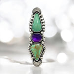 Turquoise Amethyst Statement Ring - Finished to Size