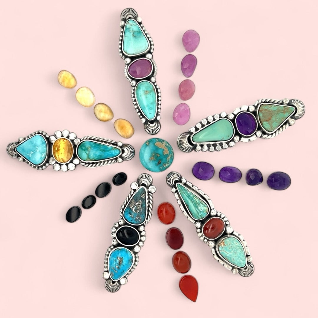 Turquoise Amethyst Statement Ring - Finished to Size