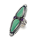 Turquoise Amethyst Statement Ring Size 7.5-7.75