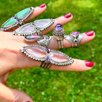 Turquoise Amethyst Statement Ring Size 7.5-7.75