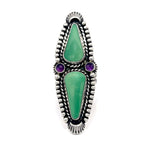 Turquoise Amethyst Statement Ring Size 7.5-7.75