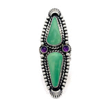 Turquoise Amethyst Statement Ring Size 7.5-7.75