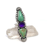 Turquoise Amethyst Statement Ring Size 9