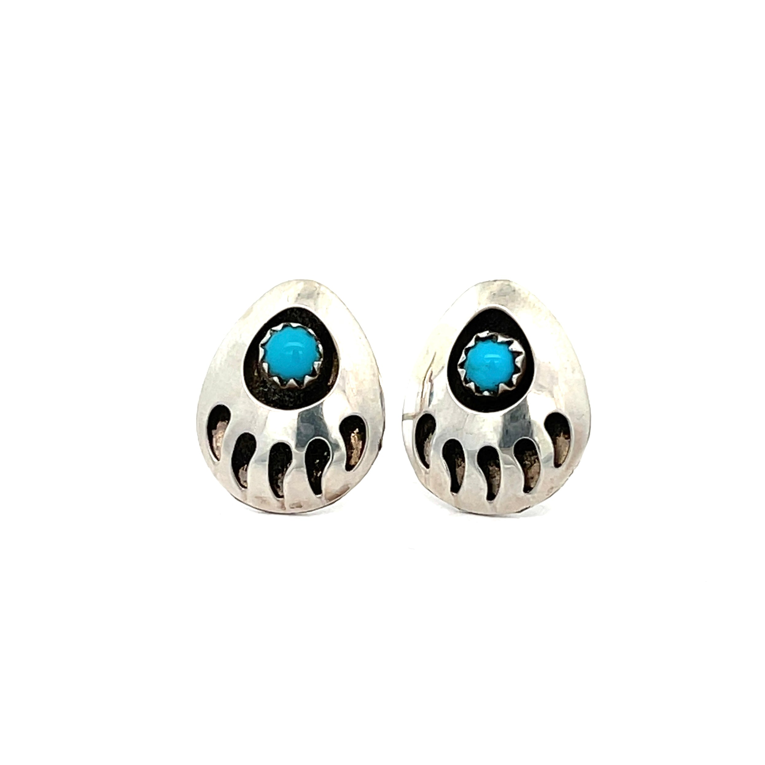 Turquoise Bear Paw Earrings