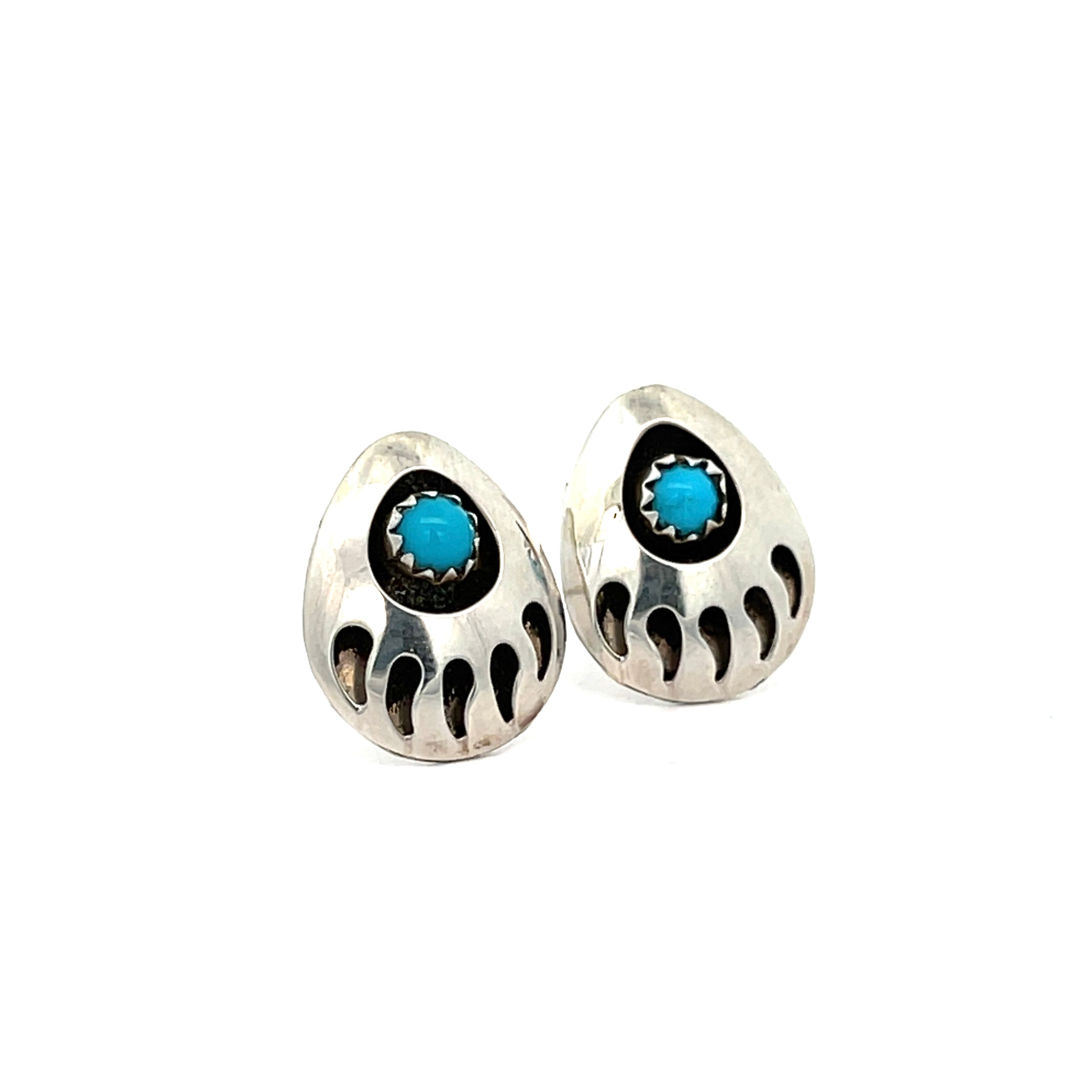 Turquoise Bear Paw Earrings