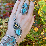 Turquoise Citrine Peridot Celestial Pendant Necklace