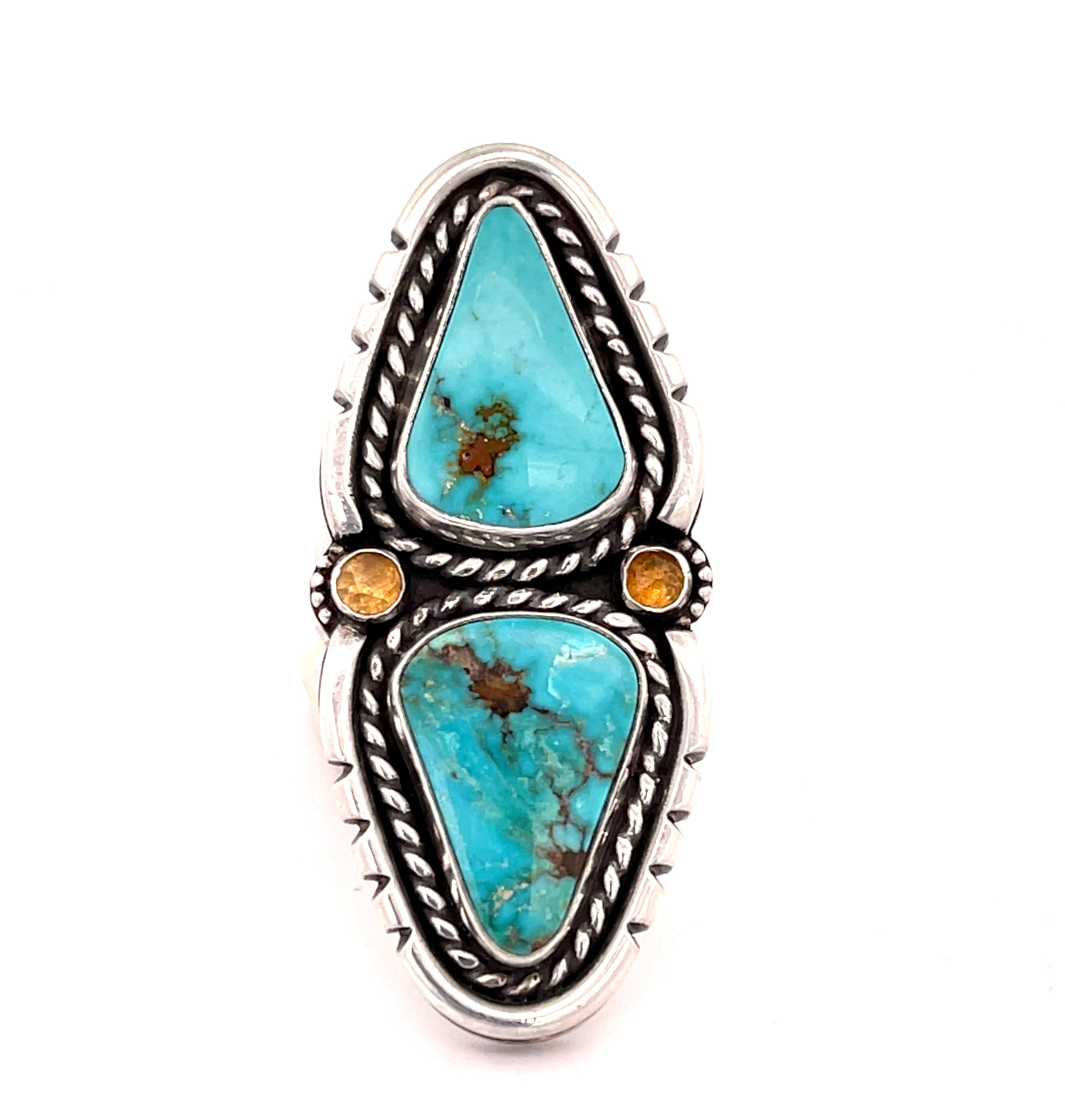 Turquoise Citrine Ring Size 8.5