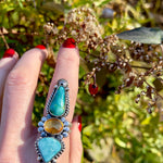 Turquoise Citrine Statement Ring - Finished to Size