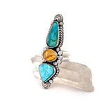 Turquoise Citrine Statement Ring - Finished to Size