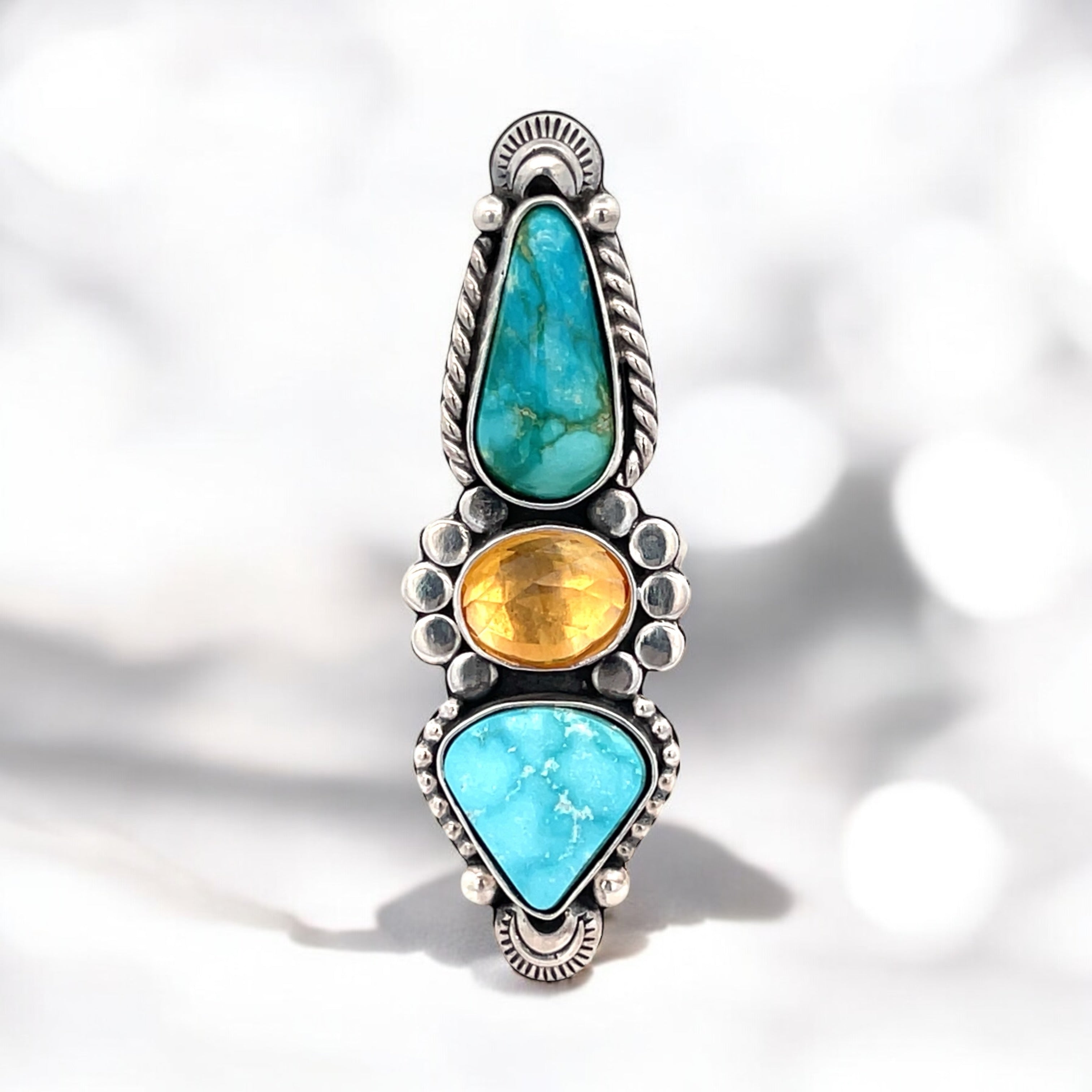 Turquoise Citrine Statement Ring - Finished to Size