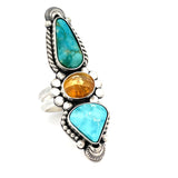 Turquoise Citrine Statement Ring - Finished to Size