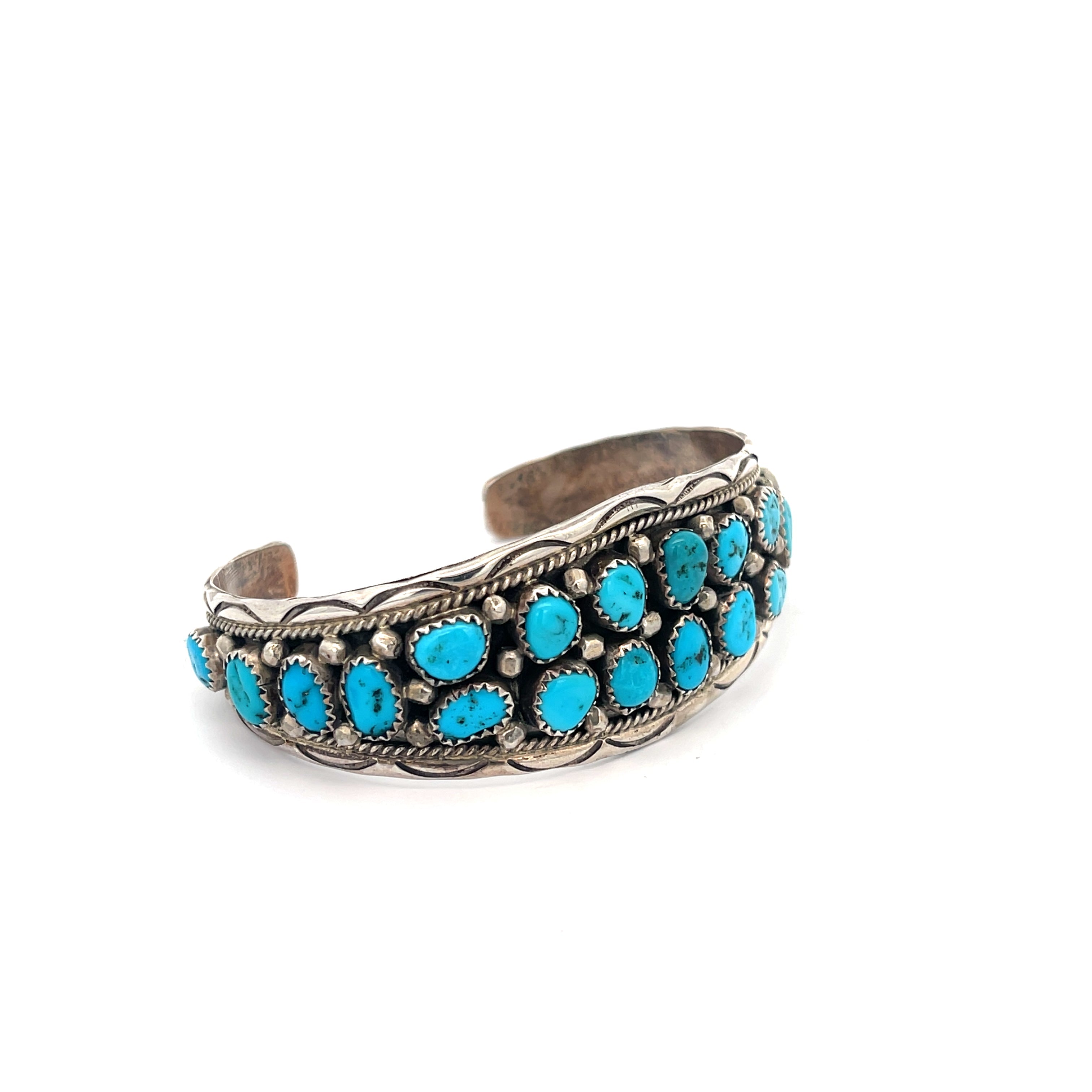 Turquoise Cluster Cuff Bracelet