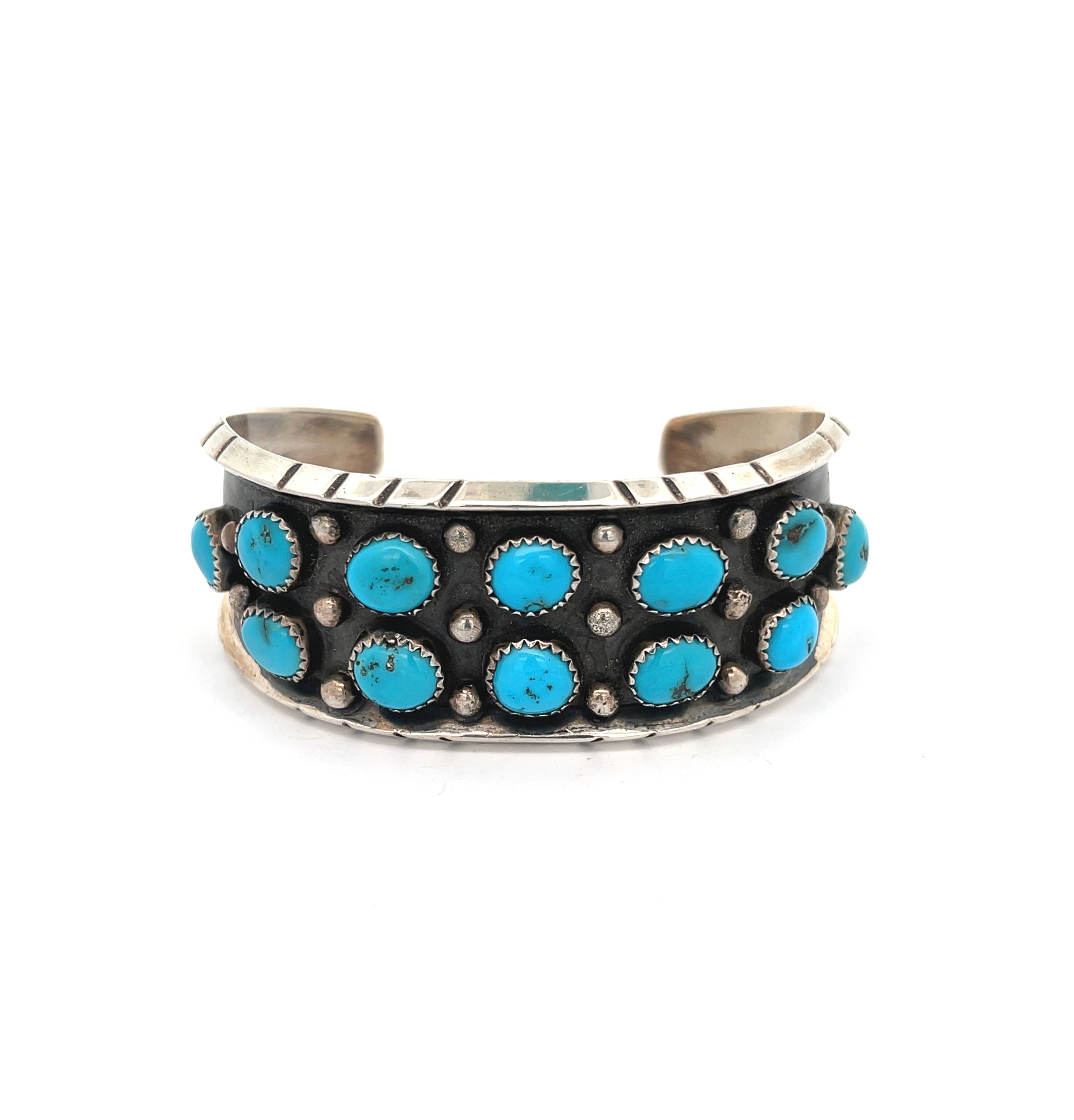 Turquoise Cluster Cuff Bracelet