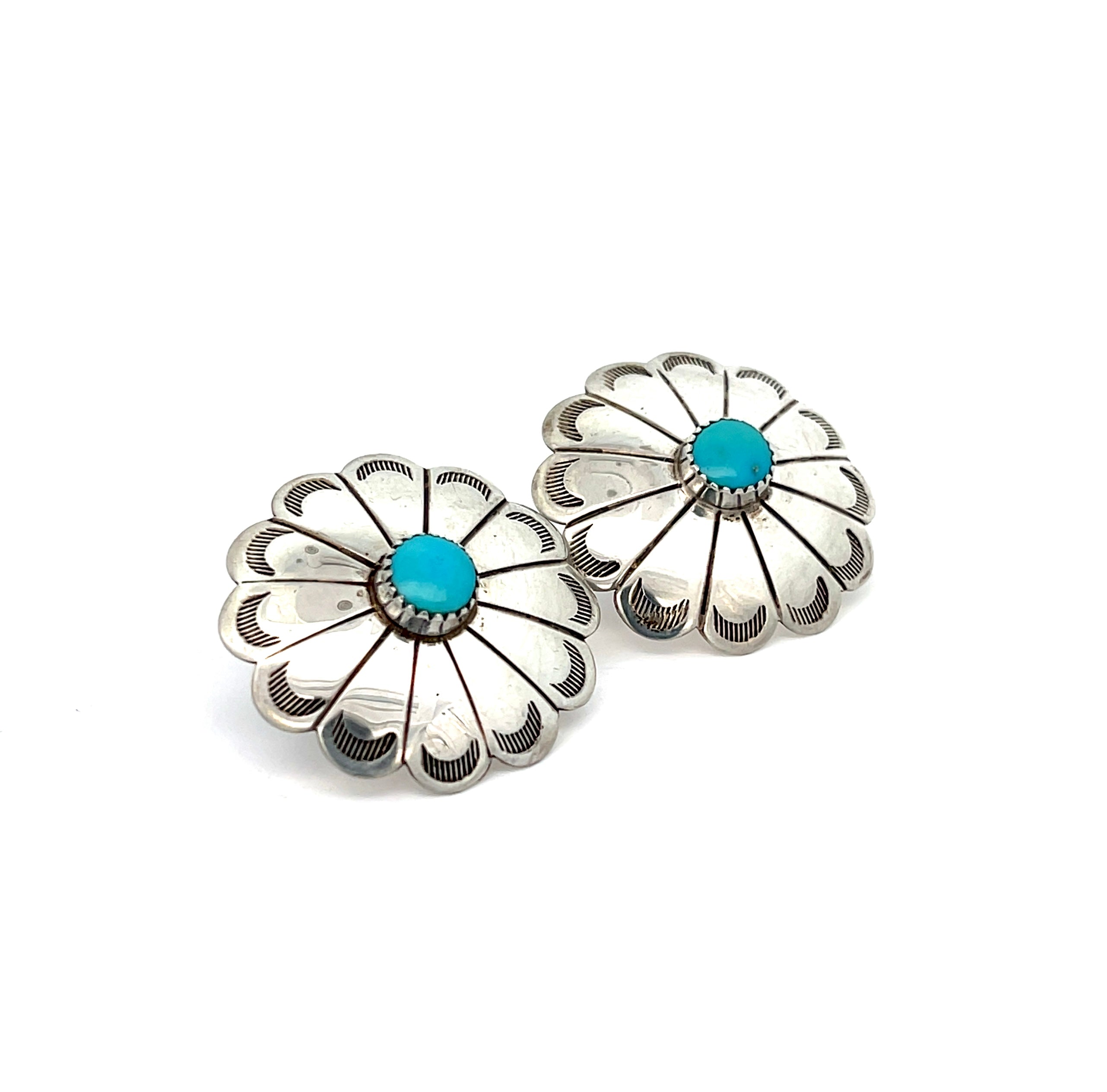 Turquoise Concho Earrings