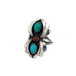Turquoise Coral Ring Size 7