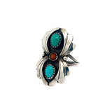 Turquoise Coral Ring Size 7