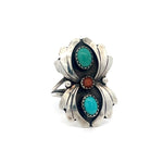 Turquoise Coral Ring Size 7
